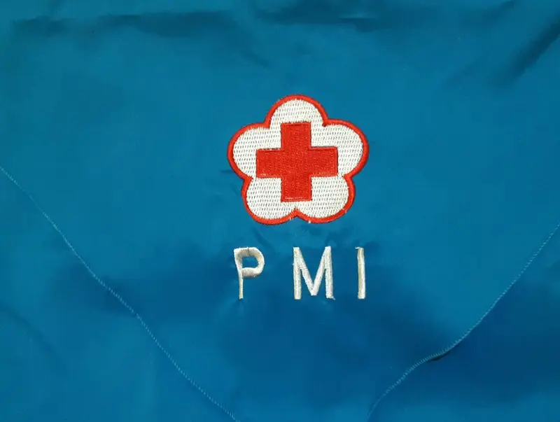 Slayer syal PMI/PMR bordir untuk mula madya dan wira Biru Hijau 2