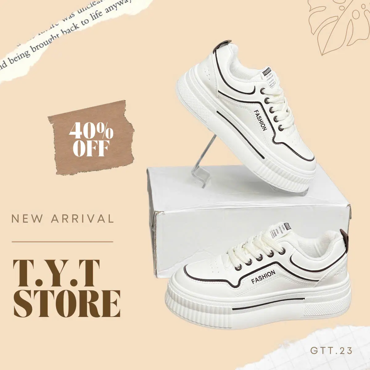T.Y.T Store - Giày thể thao nữ Cá tính da mềm (đế 4 cm) hottrend 2025 - GTT.23 Shoes Sneaker