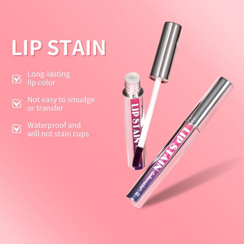 Long-lasting Lip Stain, 3 Counts/set Waterproof Peel-off Lip Gloss, Smooth and Hydrating for Easy Application, Suitable for All Skin Tones, Makeup 4