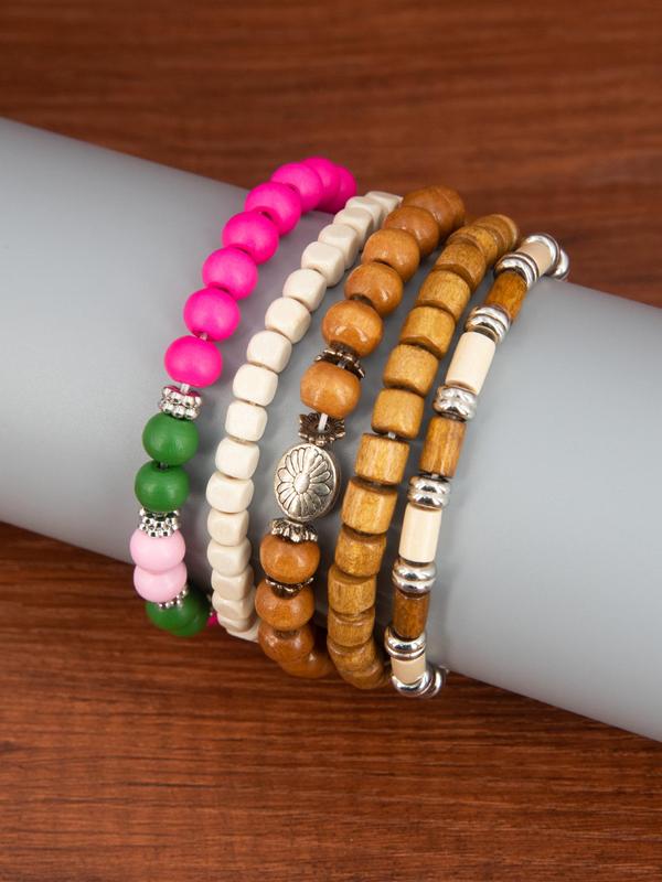 Boho Style Elastic Adjustable Beaded Bracelet, Gifts for Her, Fashionable Jewelry for Women & Men, Trendy All-match & Exquisite Jewelry 8