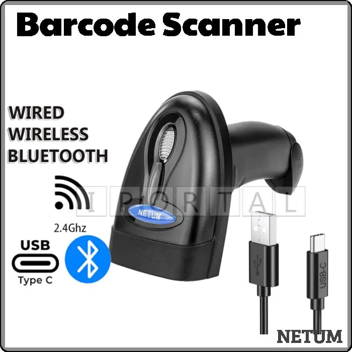 NETUM 2D QR Barcode Scanner 2.4G Wired Wireless Bluetooth Handheld