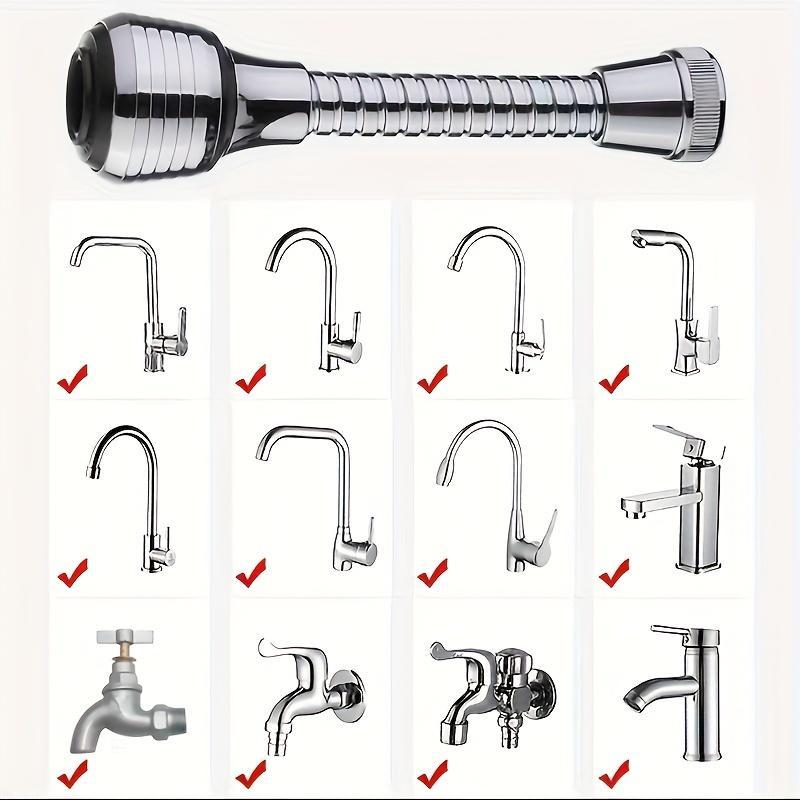 Kitchen Faucet Aerator, Durable Flexible Faucet Extender, Splash Proof Kitchen Sink Tap Aerator for Home Kitchen Bathroom 7