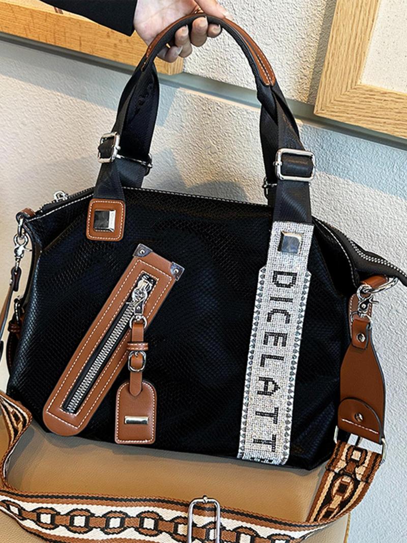 Product Introduction of Women's Street Trend Y2k Zipper Decor Handbag, Trendy Large Capacity Crossbody Bag, Chic All-match Crossbody Bag for Daily & Travel Use 2