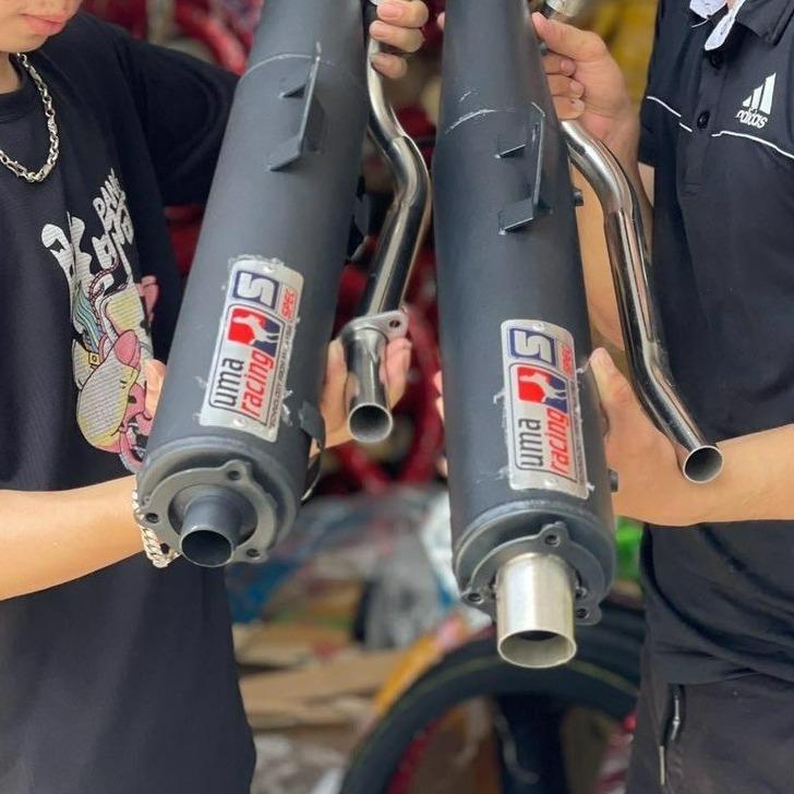 Pô uma racing kèm cổ inox cho wave / dream / si50cc / si110cc/ jupiter (Phụ kiện xe máy )