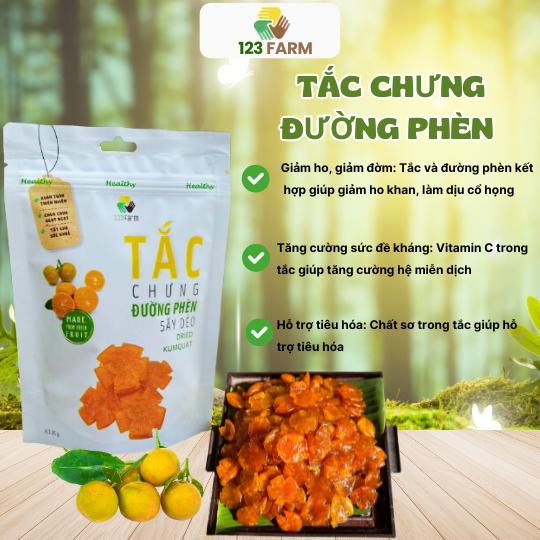 Tắc chưng đường phèn sấy dẻo 123 FARM gói 85g 4