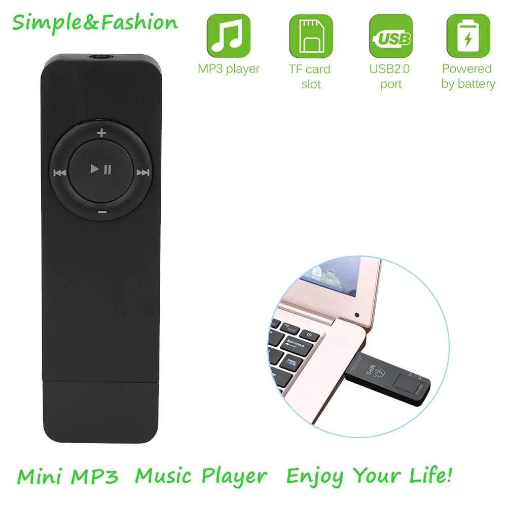 HIPERDEAL Portable Mini MP3 Player Support Micro SD TF Card - IRS9 Kabel