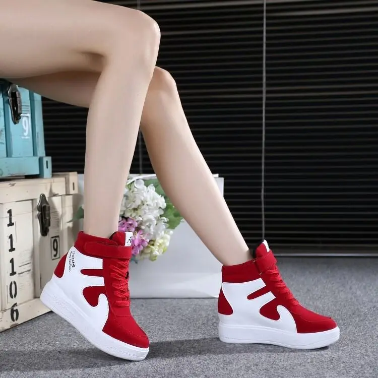 Korean-Style Casual Shoes for Spring and Autumn Thick Bottom Velcro