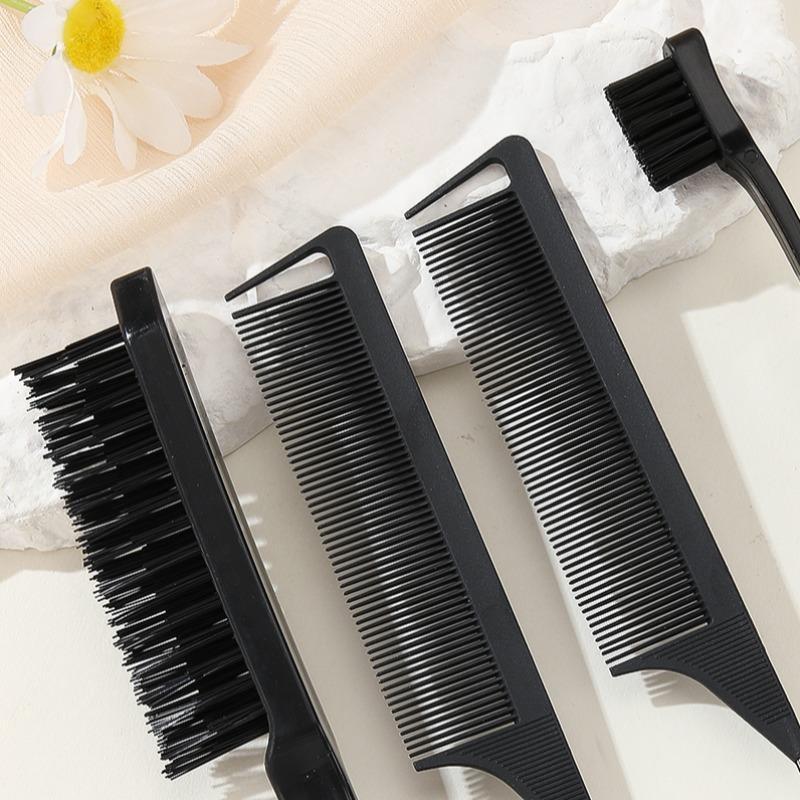 Professional Durable Flexible Hair Comb Set, 4 Counts Rat Tail Combs and Hair Brush, Hair Styling Combs Hair Brushes for Women, Girls, Men, Stylists 7