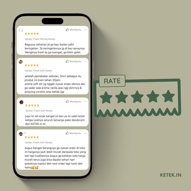 100ML Natural Deodorant Spray by KETEK.in tanpa aroma / Penghilang Bau Ketiak Ketek Badan Kaki / Deodorant Alami 2