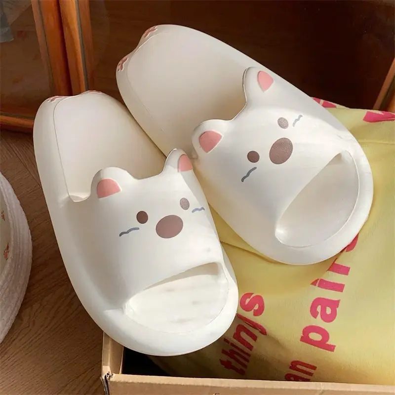 (Chọn chuẩn size ) Dép heo hồng  cappy cún xám mèo trắng voi xanh XXT siêu cute mềm êm nhẹ đế cao 4-5 cm QUAI NGANG HEO HỒNG 7
