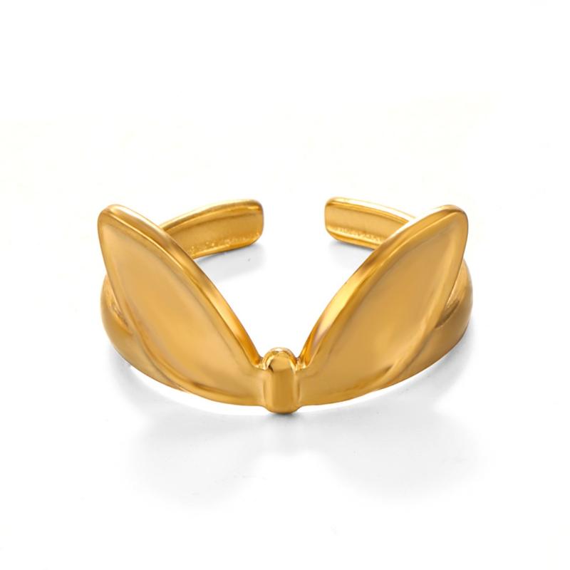 Product Introduction of 2025 Hot-selling Stainless Steel Rabbit Ear Opening Ring Personalized Hip-hop Non-fading Rabbit Ear Titanium Steel Ring for Women 19