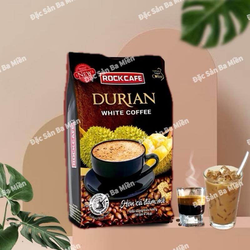 RockCafe 30 Gói Cà phê sầu riêng  DURIAN CAFE  - White Coffee 600gr_30 gói 20g Đặc Sản Ba Miền cafe sữa bịch 30 gói