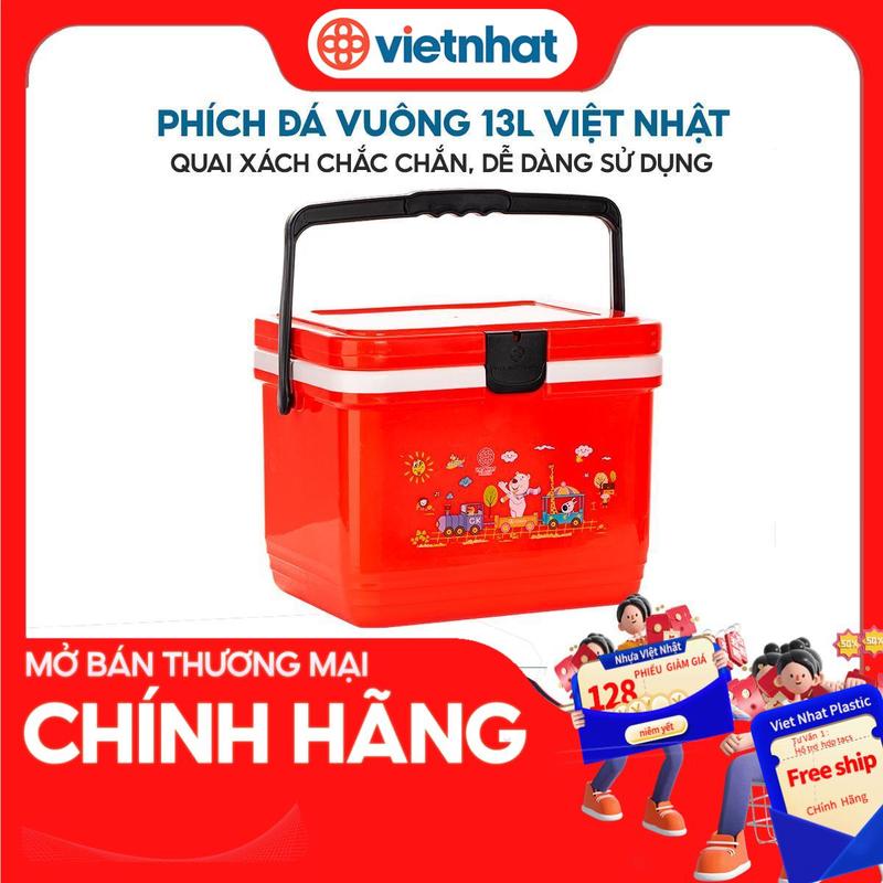 Thùng giữ nhiệt, phích đá vuông 13L giữ nhiệt siêu bền Việt Nhật P3913 Nhựa Việt Nhật Premium Bag Túi