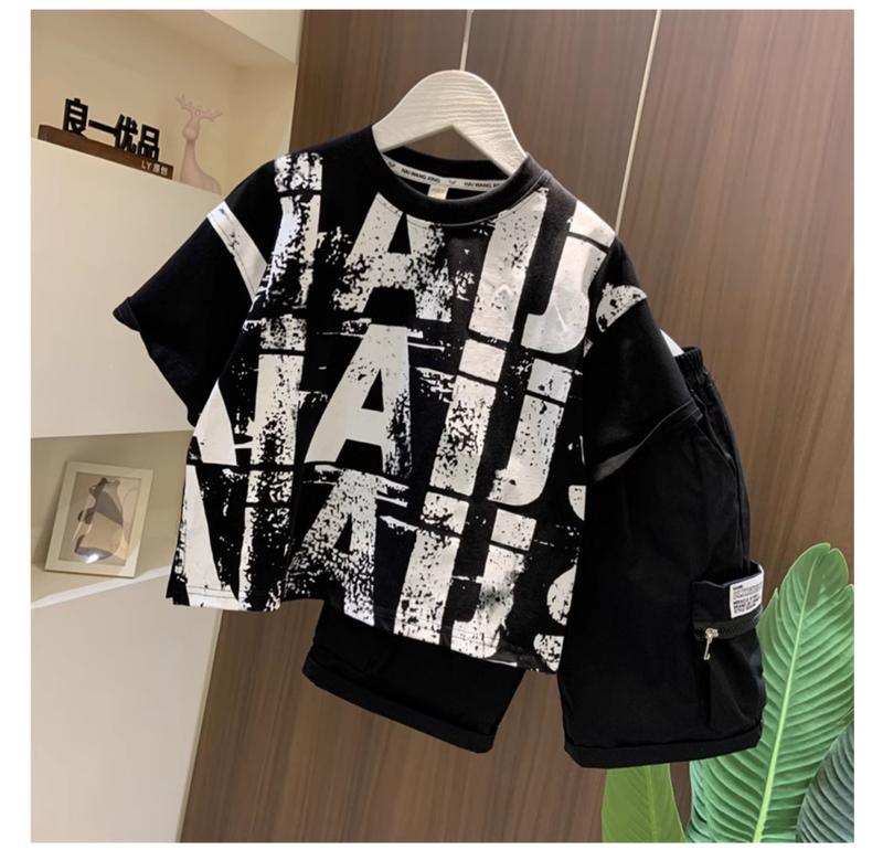 Product Introduction of Bộ Đồ Mùa Hè Cho Bé Trai, Cỡ Trung Bình Và Lớn, Quần Áo Ngắn Tay Ngầu Và Đẹp Trai, Phong Cách Phương Tây, Bộ Đồ Hai Mảnh, Mỏng, Thích Hợp Cho Bé Trai, Hàng Mới Về 2024 20
