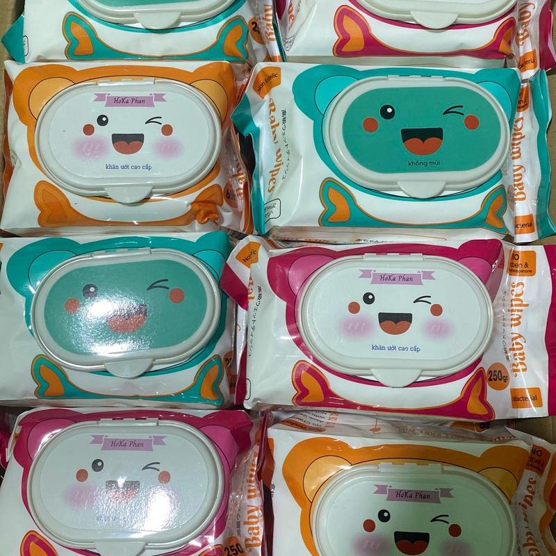  Combo 2 gói khăn ướt baby wipes 650g không cồn an toàn cho bé  HSD:2027  Voi 