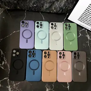 Matte Magsafe Tekstur Metalik Case Untuk iPhone XR 11 13 12 14 15 16 17 Pro Max XS X xs max 14 15 16 7 8 Plus Soft Magentic Casing Full Cover Tahan Guncangan