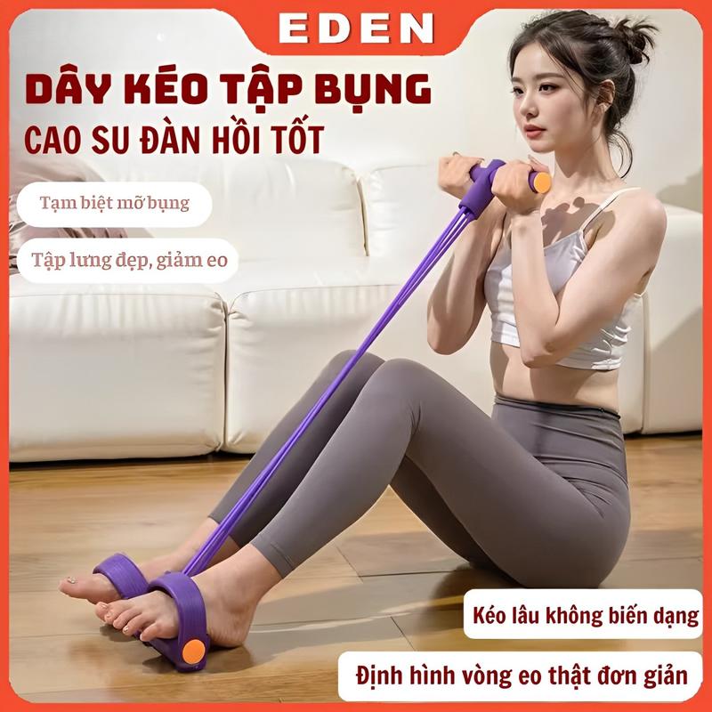 Dây Tập Bụng, Dây Kéo Đàn Hồi Kháng Lực 4 Ống Cao Su Tập Thể Dục, Tập Gym, Tập Yoga, Dây Kháng Lực Tại Nhà