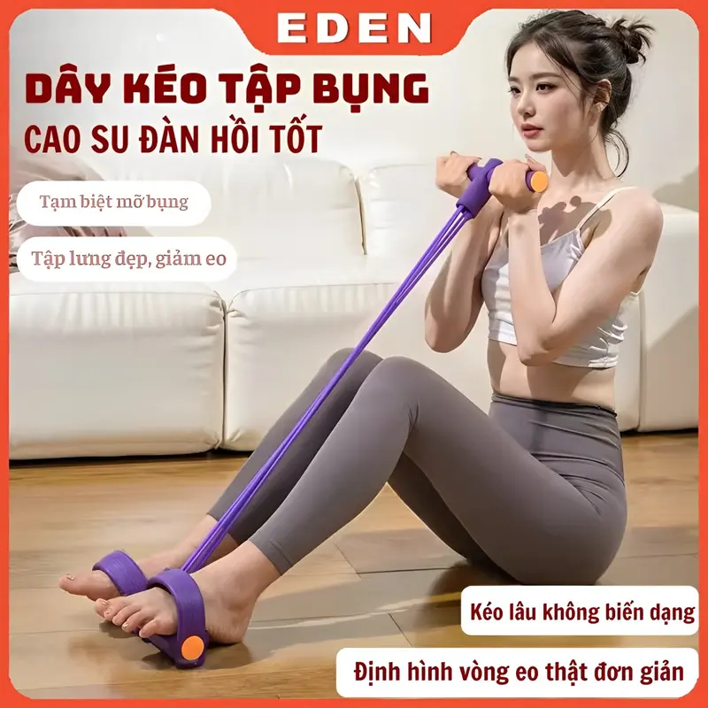 Dây Tập Bụng, Dây Kéo Đàn Hồi Kháng Lực 4 Ống Cao Su Tập Thể Dục, Tập Gym, Tập Yoga, Dây Kháng Lực Tại Nhà 0