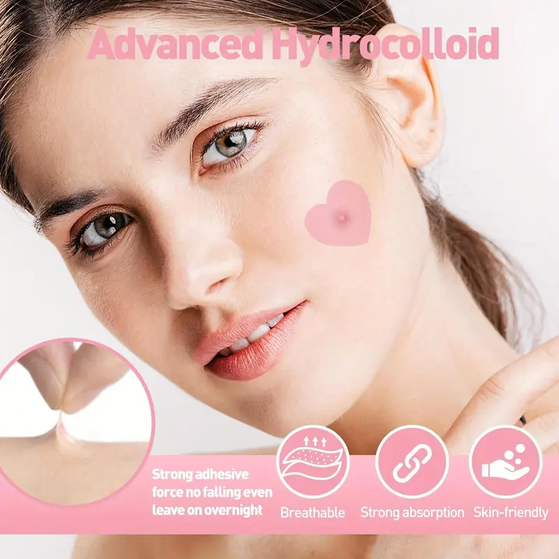 Invisible Skincare Acne Cover Patches, Multi-purpose Blemish & Pimple Cover Patches, Suitable for Women and Men, Back To School, Girl Gifts, Gift Set, Ordinary Skin Care Products, Pimple Patches, Hydrocolloid Patches, Pink, Acne Clearing Products 6