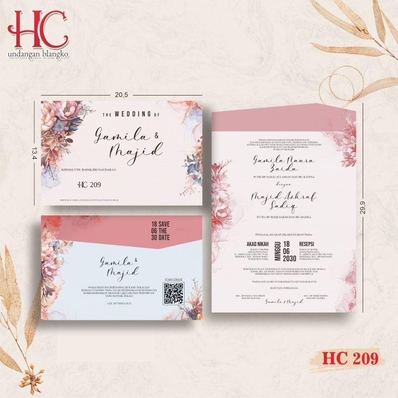 Undangan Pernikahan HC209 Elegan Modern Paket Lengkap 100 PCS Gratis Label & Plastik - JanjiKita | Default
