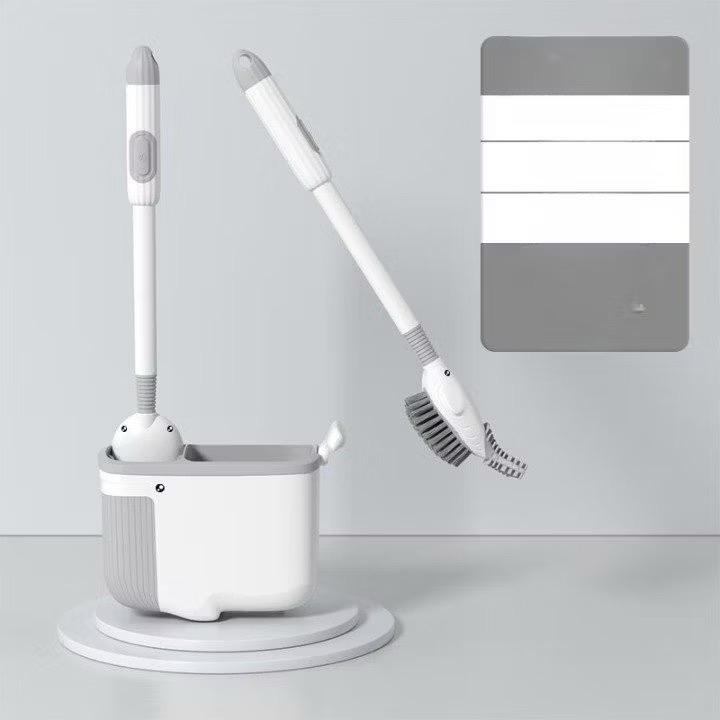 Bộ chổi cọ rửa bồn cầu Toilet Gắn Tường Bàn Chải Vệ Sinh Hình Cá Heo Kèm Khay Đựng