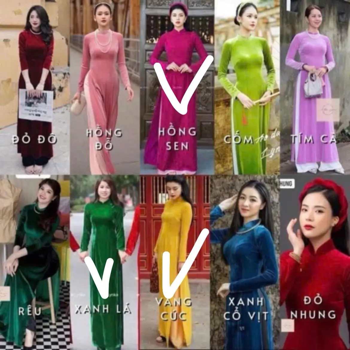 Áo dài Nhung( tay dài truyền thống ) ( cải có dãn nên lấy lùi size ) ,(lẻ áo chưa quần ) , phù hợp trong các dịp trong năm ,…