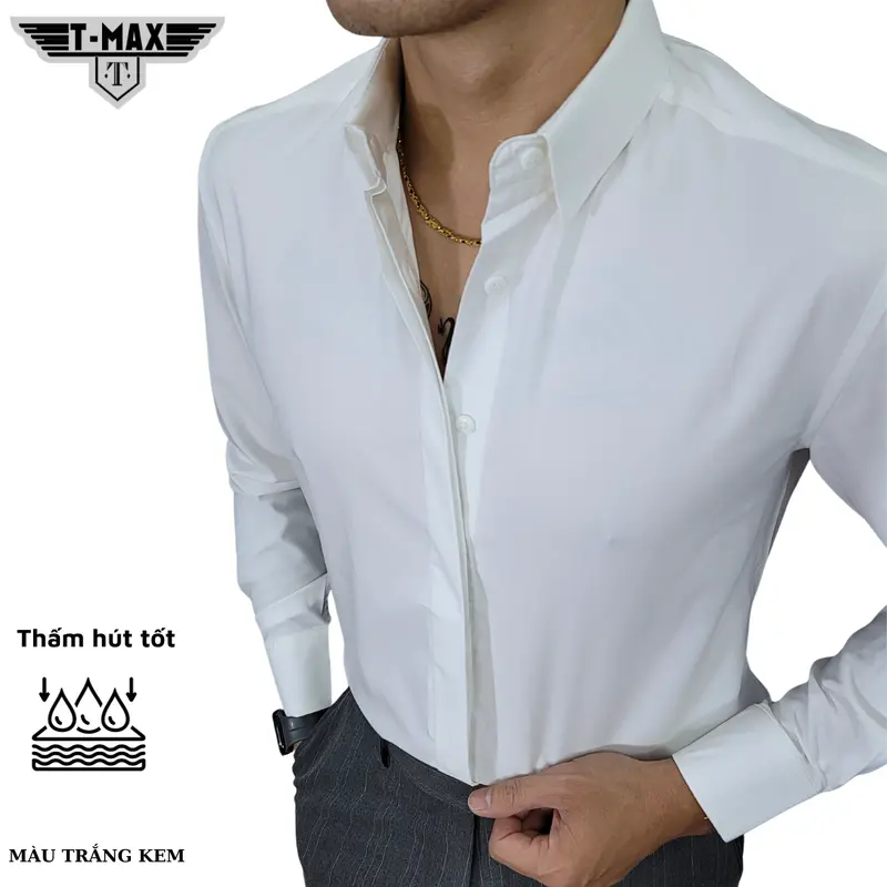 Áo Sơ Mi Lụa Bambo T-MAX LUXURY Dáng Slimfit, Dài Tay, Co Giãn, Khuy Nẹp Ẩn – Sang Trọng, Nhẹ Mát, Lịch Lãm Mỗi Ngày 1