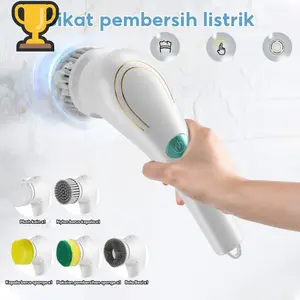Sikat Pembersih Elektrik Wireless 5-in-1 - Rechargeable & Waterproof - Untuk Dapur & Rumah