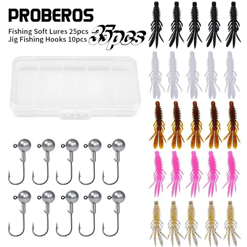 Bộ mồi mềm tôm tích kèm lưỡi Jig. 1