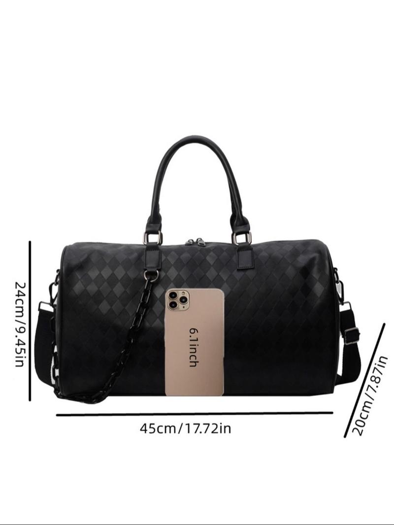 Product Introduction of Fashion Checked Pattern Travel Bag, Casual Versatile Zipper Shoulder Bag for Women & Men, Trendy All-match Bag for Daily Use 1