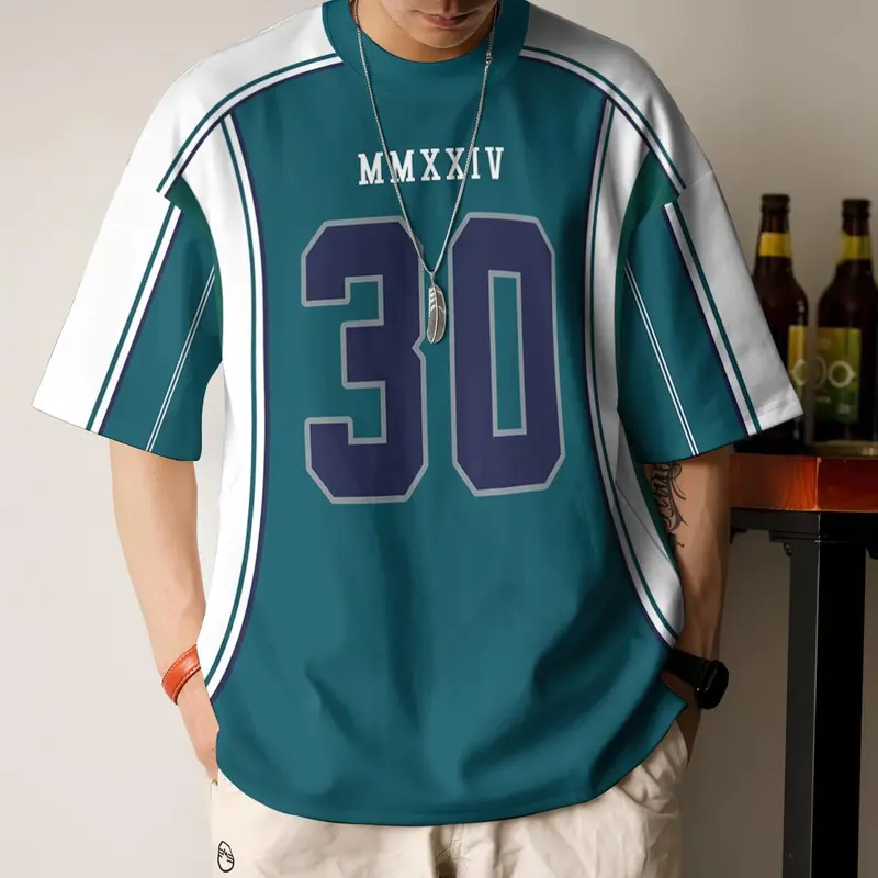 2025 men's street plus size T-shirt, casual digital 3D printed jersey T-shirt, large size short sleeved, medium width, street trend, lightweight and breathable men's sportswear can be worn up to 110KG. Áo Menswear Cổ Tròn 7