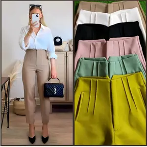 Celana Pensil Highwaist Scuba / Celana Panst Zipper Saku Paspol Scuba Premium Karet Melar Wanita