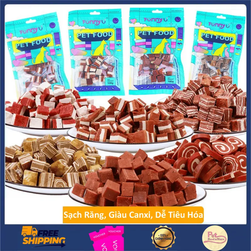 Bánh Thưởng Snack Gặm Giúp Làm Sạch Răng, Giàu Dinh Dưỡng Cho Chó Túi 100g 0