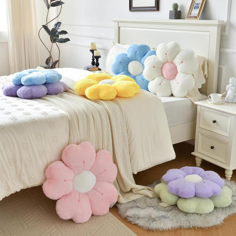 TikTok Shop Flower Pillow Flower Shaped Pillow Decorative Throw Pillows for Bed Couch Cute Daisy Pillow Dorm Decor Floor Seating Cushion Yellow 19.6 Inches