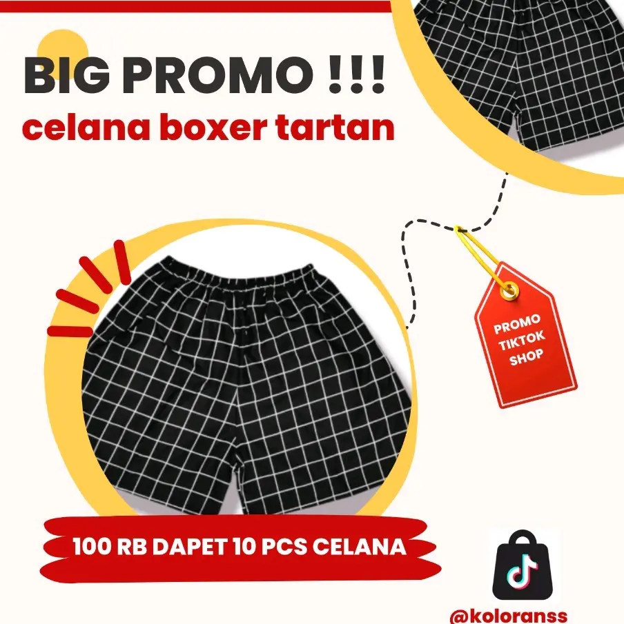 Celana BOXER TARTAN 100 RIBU dapat 10 PCS