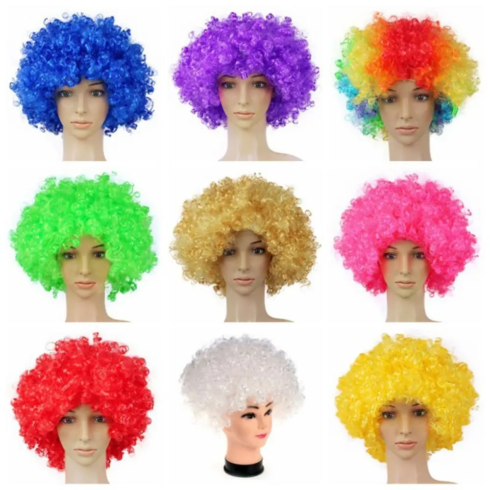 Tóc Giả Dự Tiệc Lạ Mắt Cho Halloween, Tóc Giả Xoăn Afro Cho Người Lớn Và Trẻ Em, Đạo Cụ Chú Hề, Trang Phục Dự Tiệc, Tóc Giả Tổng Hợp, Tóc Hóa Trang, Tóc Giả Vui Nhộn Wig Nữ