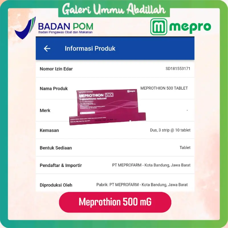 Bundling Meprothion 500mg + Proxidan 400IU Per BOX Isi 30 6