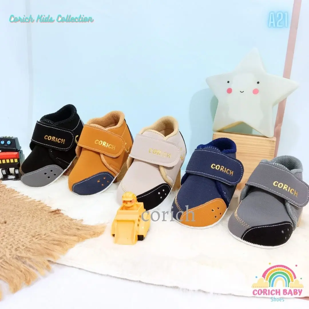 BAYAR DI TEMPAT - CORICH - A21 - SEPATU BAYI - BABY - PREWALKER - BALITA - ANAK -  BAYI USIA 0 - 11 BULAN - BAYI BARU LAHIR - LAKI LAKI - BABY SHOES