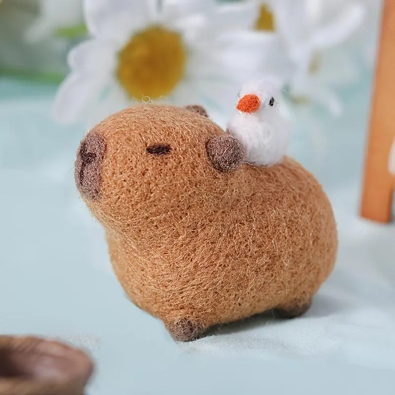 Cute Otter Shaped Needle Felting Kit, 1 Set DIY Wool Craft Kit with Tools, Stress Relief Handicraft Supplies for Beginners, Animal Plushie Making Kit 3
