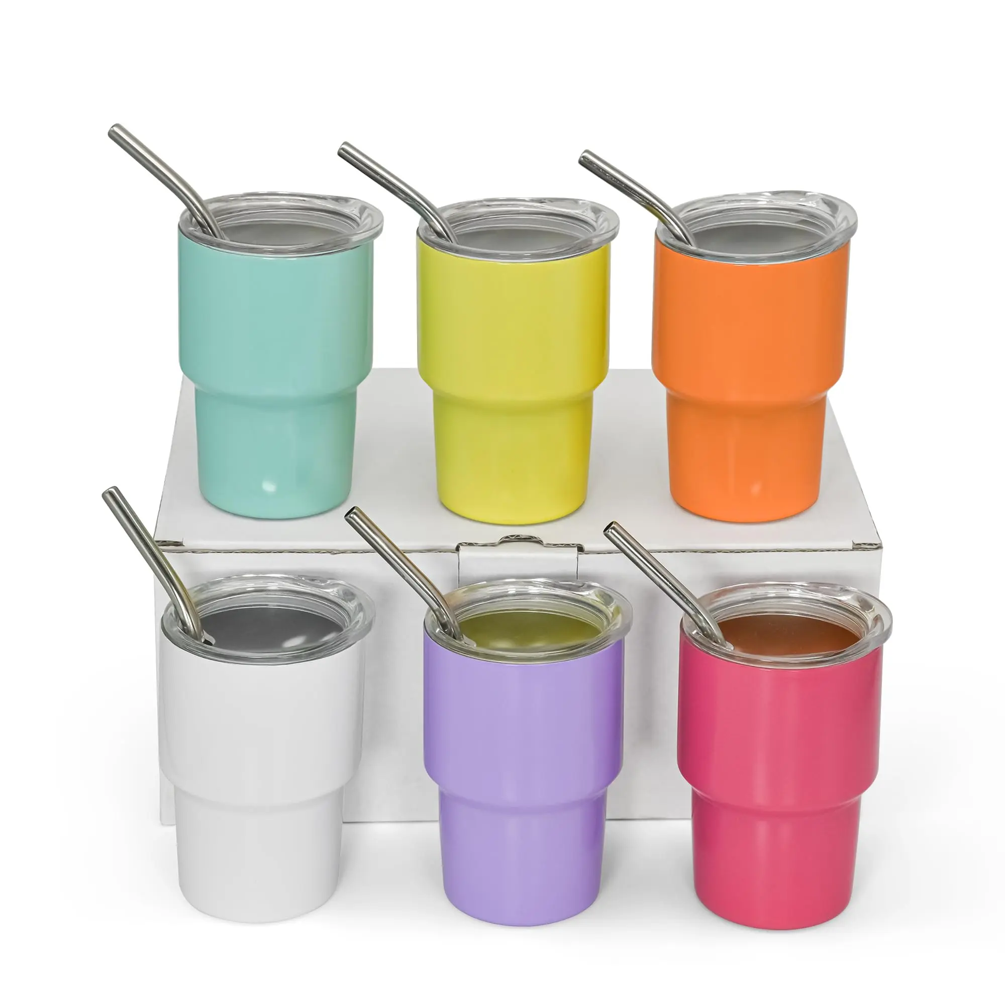 Mini Vacuum Flask with Straw, 3oz Portable Leakproof Coffee Cup, Drinking Cup for Home Office Outdoor Camping, Drinkware