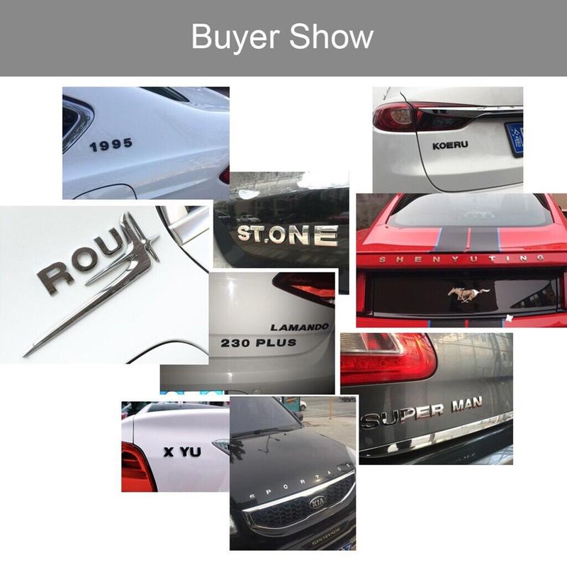 Product Introduction of 1 Pc 25mm Matt Black Metal DIY 3D Alphabet Letter Digital Number Emblem Sticker 19