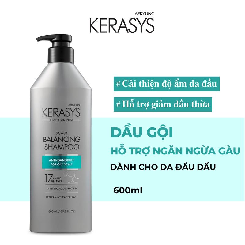 Dầu gội Kerasys Scalp Balancing Hàn Quốc kiềm dầu, ngăn ngừa gàu 600ml bất kỳ chống gàu Nữ