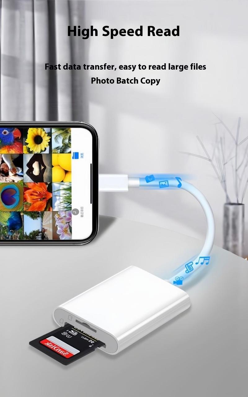 Product Introduction of SL for iPhone Apple phone card reader TF/SD card camera Android typec universal U disk OTG adapter 3