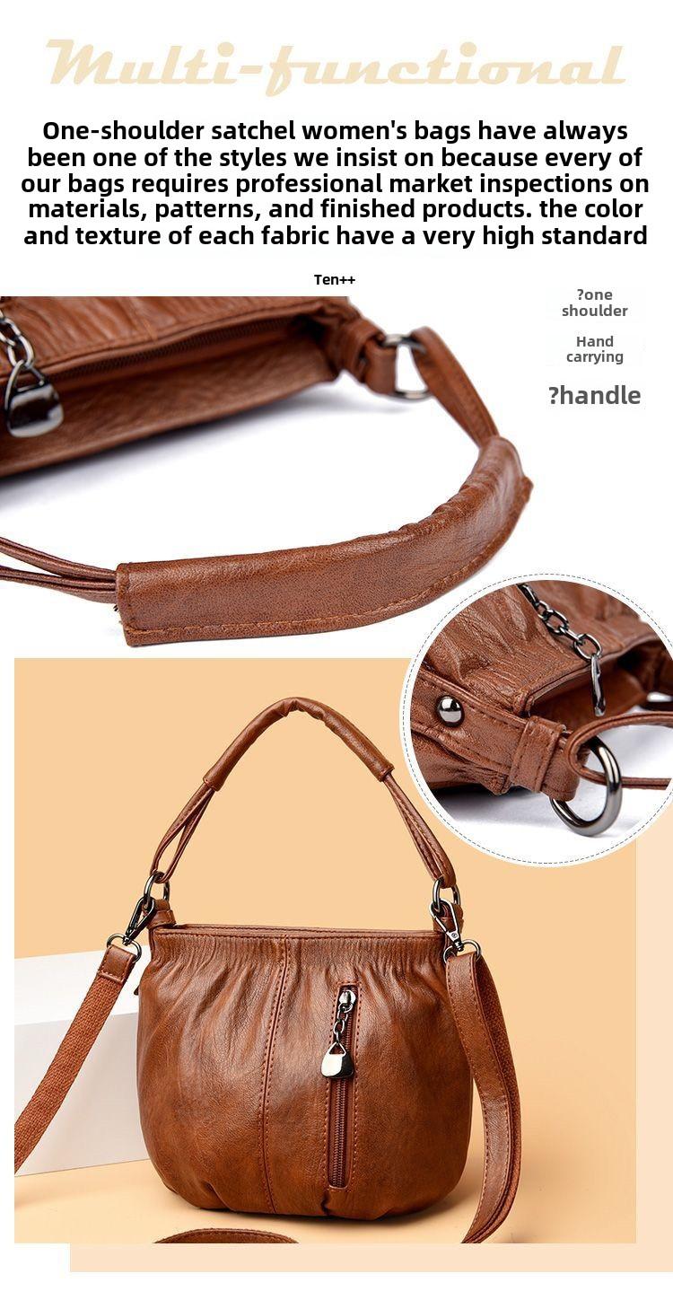 Authentic Leather Tactile Feel Small Bag Female Ladies New Bag Portable Shoulder Crossbody Bag Mother Bag Grandma Bag shoulder bag women's tote bags Sculpted for the Modern Woman