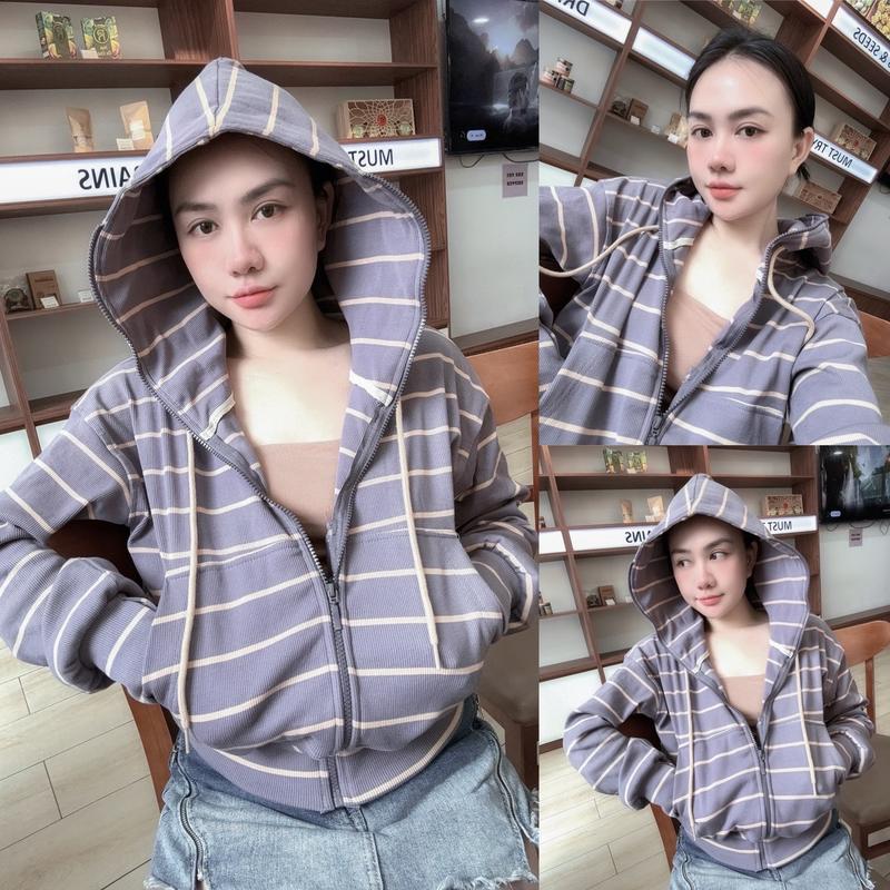 BST Áo Khoác sọc, 6 túi, chất mát, áo khoác đi nắng, by HFshop 7