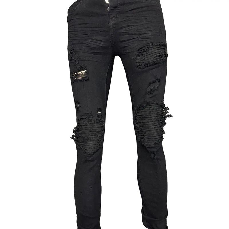 Quần jean nam đen vá vải bò đen phom amilay co dãn bó ôm đùi nhỏ chân thon Menswear Tim Kem Pants quanjeans  namsale vladak  vá quần  jean quan