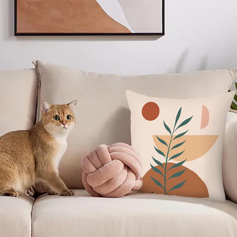 Product Introduction of HD Printed Pillowcase For Sofa Nordic Leaf Style Cotton Pillowcase Soft For Home Decoration 18*18inch 5