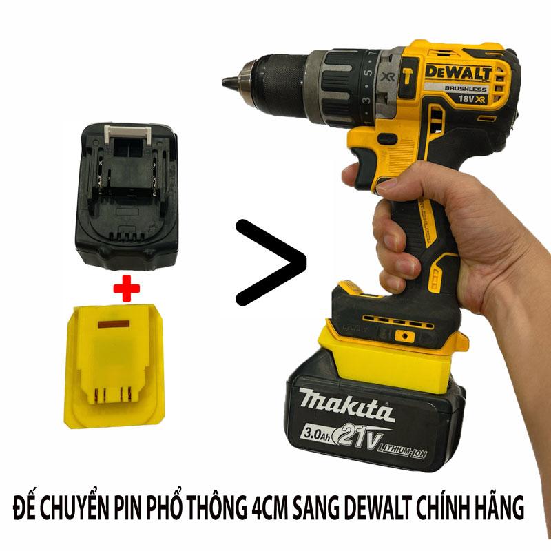 Đế Chuyển Pin MAKlTA  Sang Dewalt 18 - 20V - Ngàm Đế Chuyển Chân Pin MAKlTA 40MM Sang Cho Pin Dewalt 20V