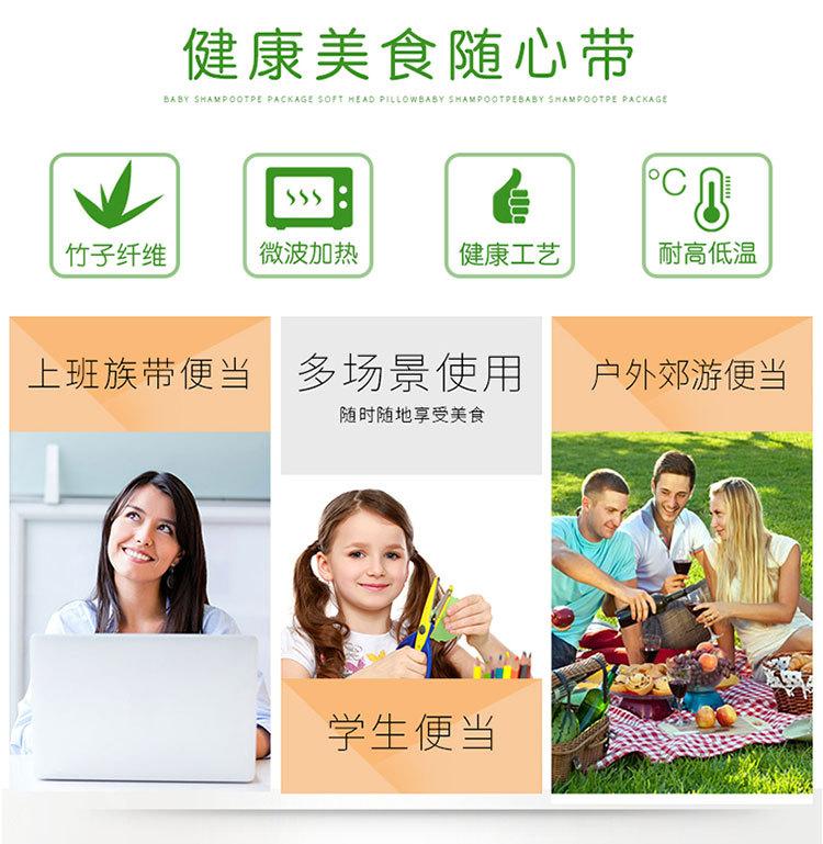 Product Introduction of Microwaveable Lunch Box Bamboo Fiber High-End Sealed Square Plastic Wheat Straw Lunch Box with Compartments No Odor Mixing 1