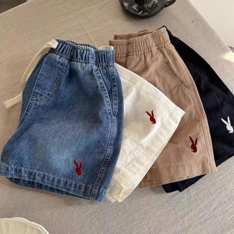  Quần Short Jean cao cấp thêu hình thỏ dễ thương Cho Bé Trai Bé Gái_ D34  thỏ  